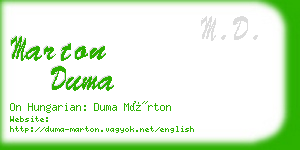 marton duma business card